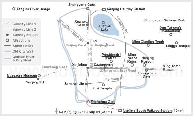 Nanjing Tourist Map