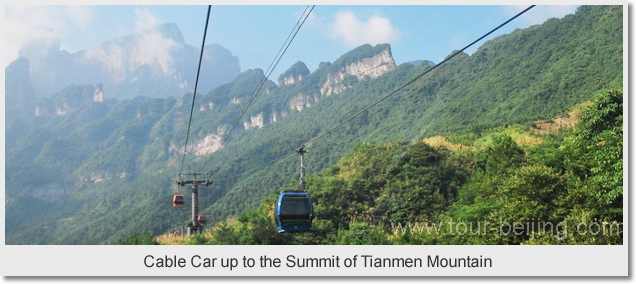 Cable Car up to the Summit of Tianmen Mountain