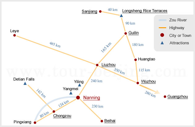 Guangxi Tourist Map