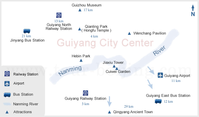 Guiyang Tourist Map