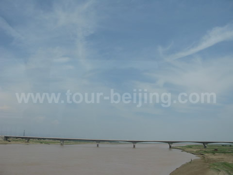 We pass the Yellow River on the way from Baotou to the desert