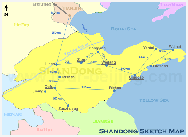 Shandong Sketch Map