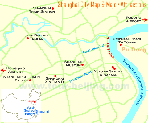 Shanghai City Map & Major Attractions