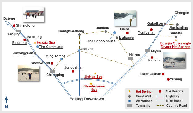 Beijing Spa Breaks & Tourism Map