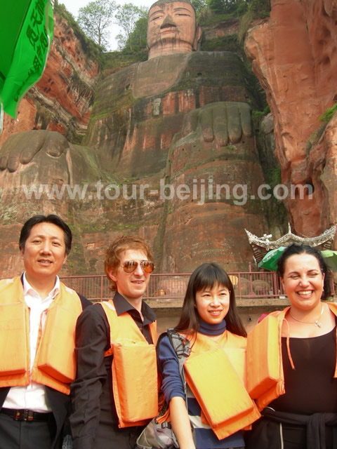 We were on a boat and from the boat we saw the Leshan Giant Buddha