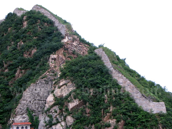 The Great Wall plummits down the hill
