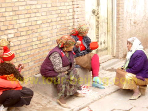 People living on the highland at Kashgar