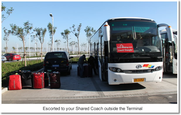 Escorted to your Shared Coach outside the Terminal