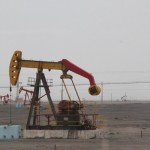 A big sized jumpjack using water to pump thin oil ( no tubes around).