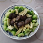 Chinese green vegetable with mushrooom and bamboo shoots