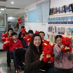 Each staff member gets a toy of dragon for good luck for the year 2012 (2)