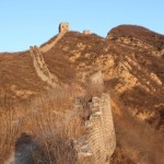 Great Wall coated with golden sunlight
