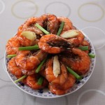 Stir-Fried Shrimp with Garlic, scallion and soy Sauce