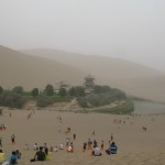 The Crescent Lake in the  dust storm