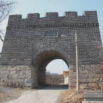 The restored castle  remnant looks ugly