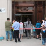 Visitors have to go through security check before entry.