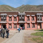 We are inside the compound of the small yak butter sculptures museum.