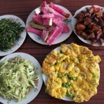 an organic meal is presented on the table
