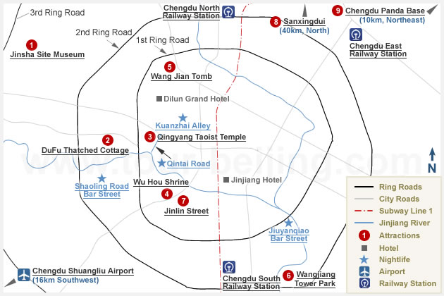 Chengdu Tourist Map