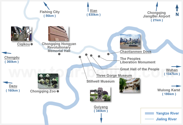 Chongqing Tourist Map