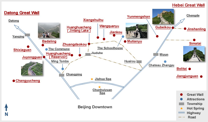 Beijing Great Wall Tourist Map