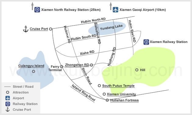 Xiamen Tourist Map