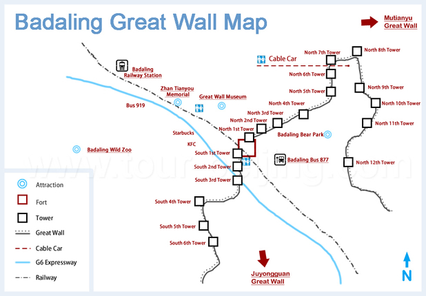 Badaling Great Wall Map