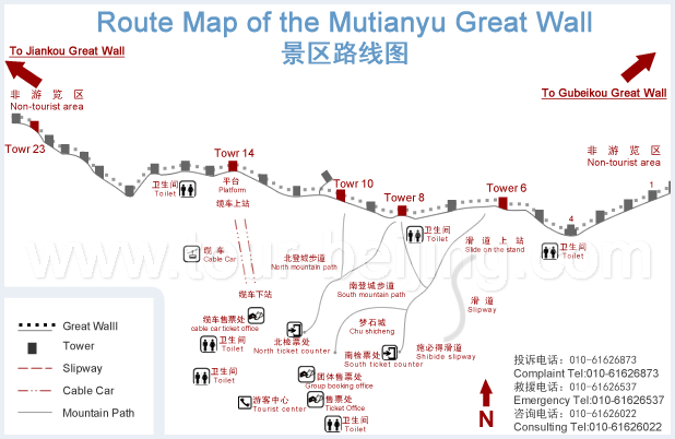 Mutianyu Great Wall Tourist Map Mutianyu Great Wall Tourist Map