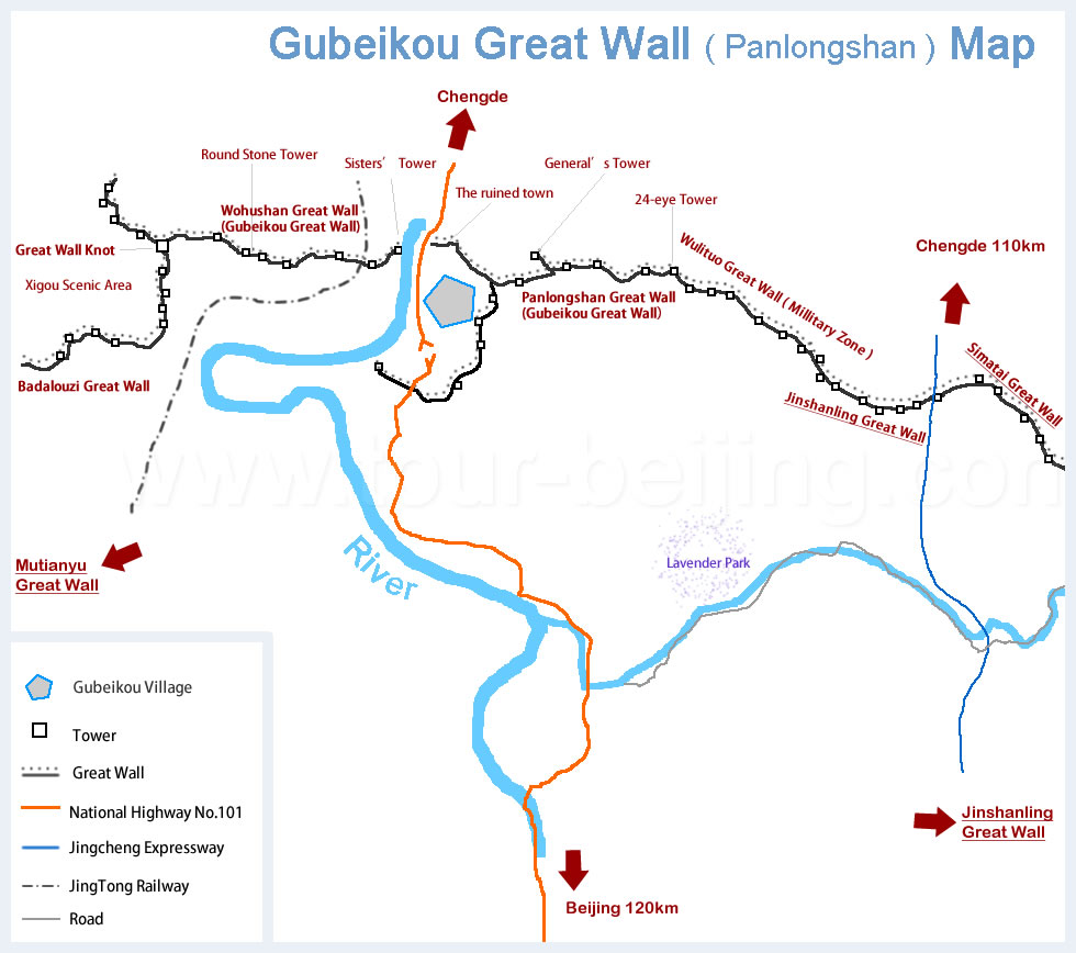 Gubeikou Great Wall Map