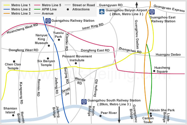 Guangzhou Tourist Map