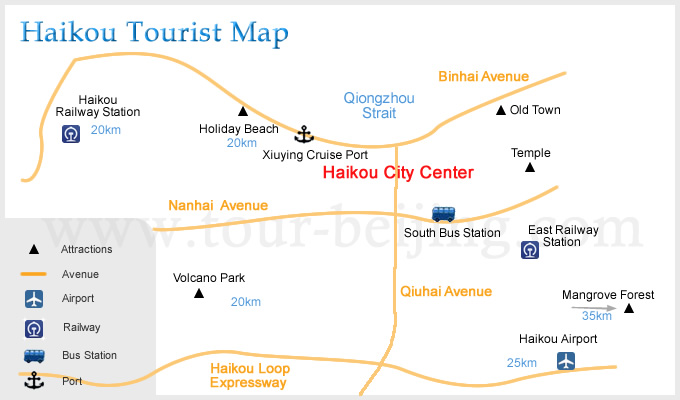 Haikou Tourist Map