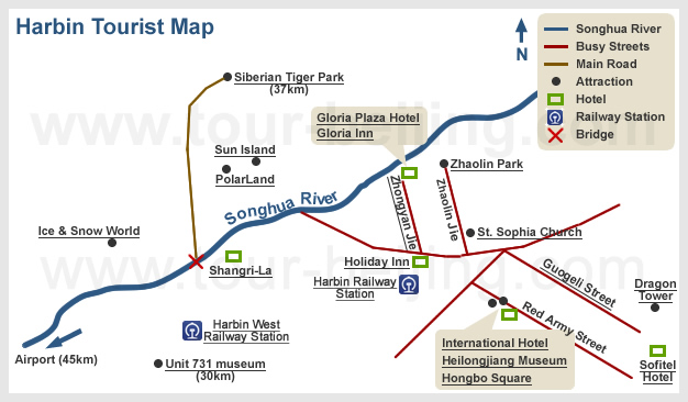 Harbin Tourist Map