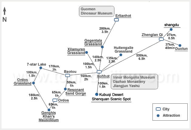 Sketch Map of Inner Mongolia ( Around Hohhot )