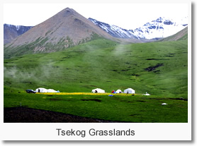 Rebkong and Nomad Camping at Tsekog Grasslands