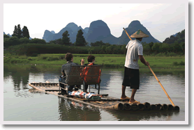 Bamboo Rafting on Yulong River in Yangshuo