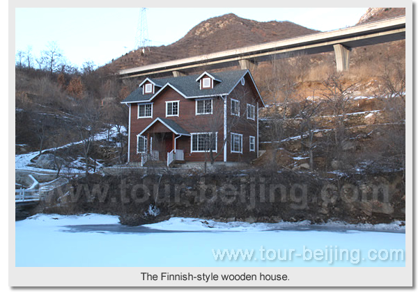 The Finnish-style wooden house.