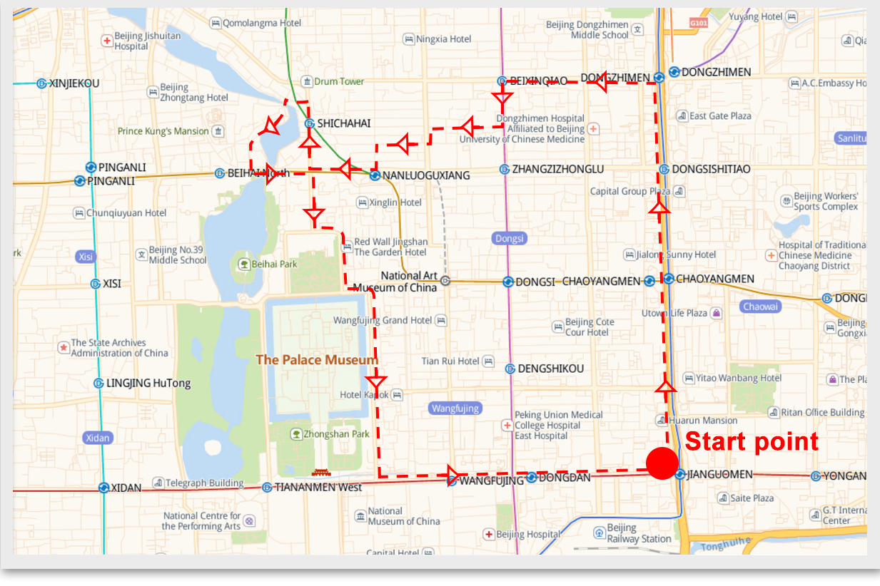 Bicycle tour route