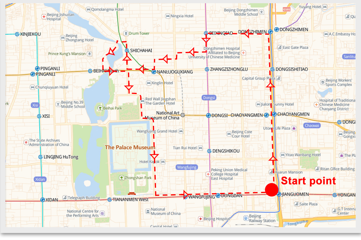 Bicycle tour route