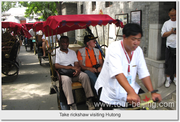 On a rickshaw to get through the zigzag and narrow alleys.