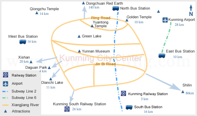 Kunming Tourist Map