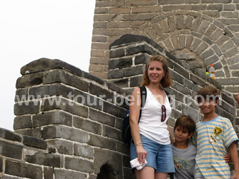 Pose before the beacon tower