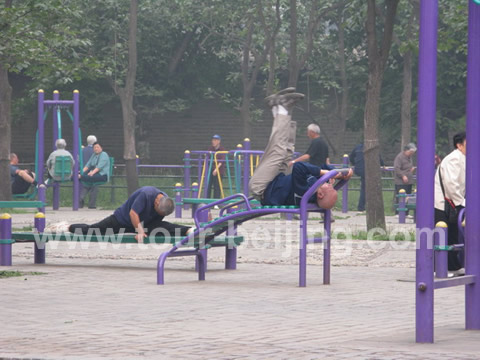 More photos of the old people doing exercises.