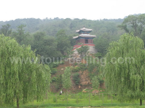 the mountain and a pavilion