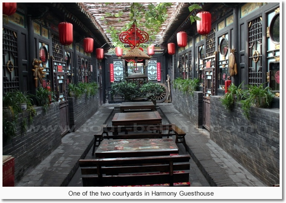 One of the two courtyards in Harmony Guesthouse