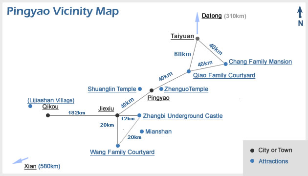 Pingyao Vicinity Map