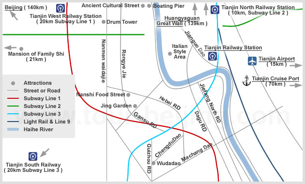 Tianjin Downtown Map