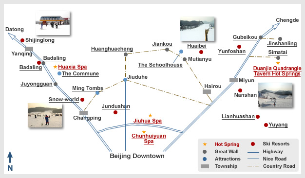 Beijing Spa Breaks & Tourism Map