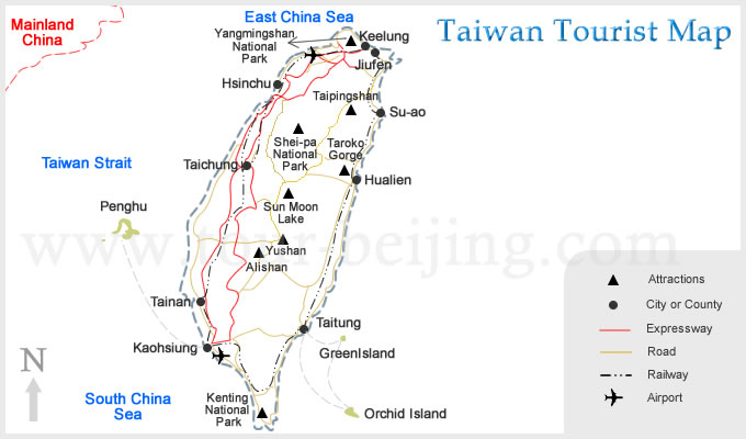 Taiwan Tourist Map