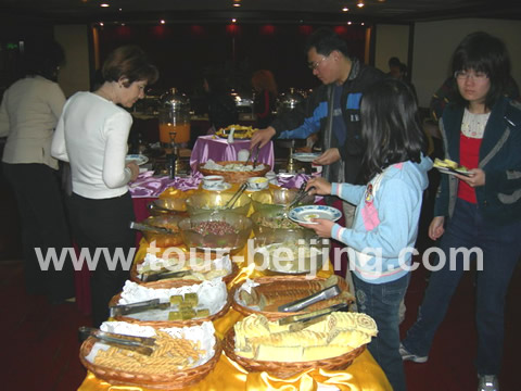 Breakfast on the second floor at Xian City Hotel