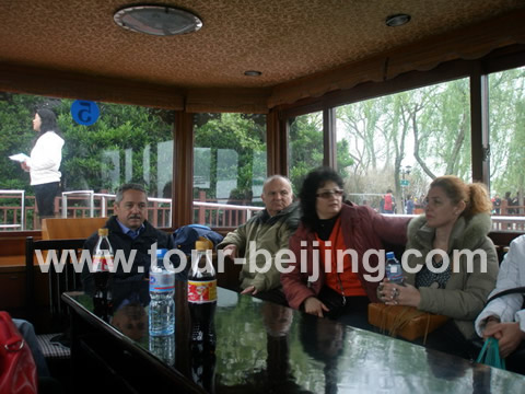 Leifeng Pagoda viewed from our boat on the lake